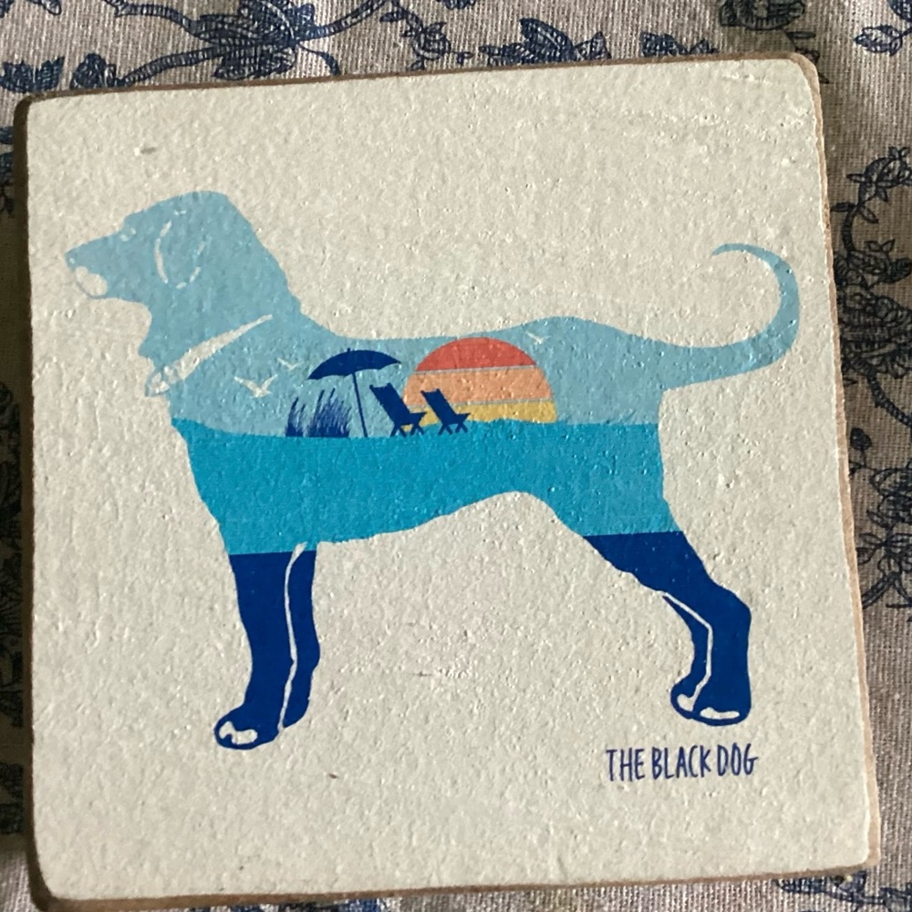 The Black Dog Coastal Silhouette rustic block decor